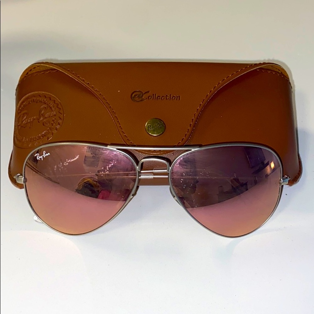 Ray Ban Aviator Silver Flash Lenses Sunglasses